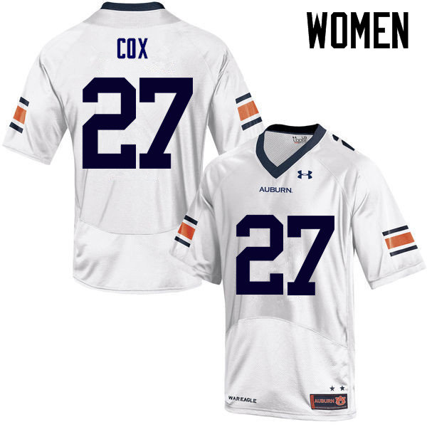 Women's Auburn Tigers #27 Chandler Cox White College Stitched Football Jersey